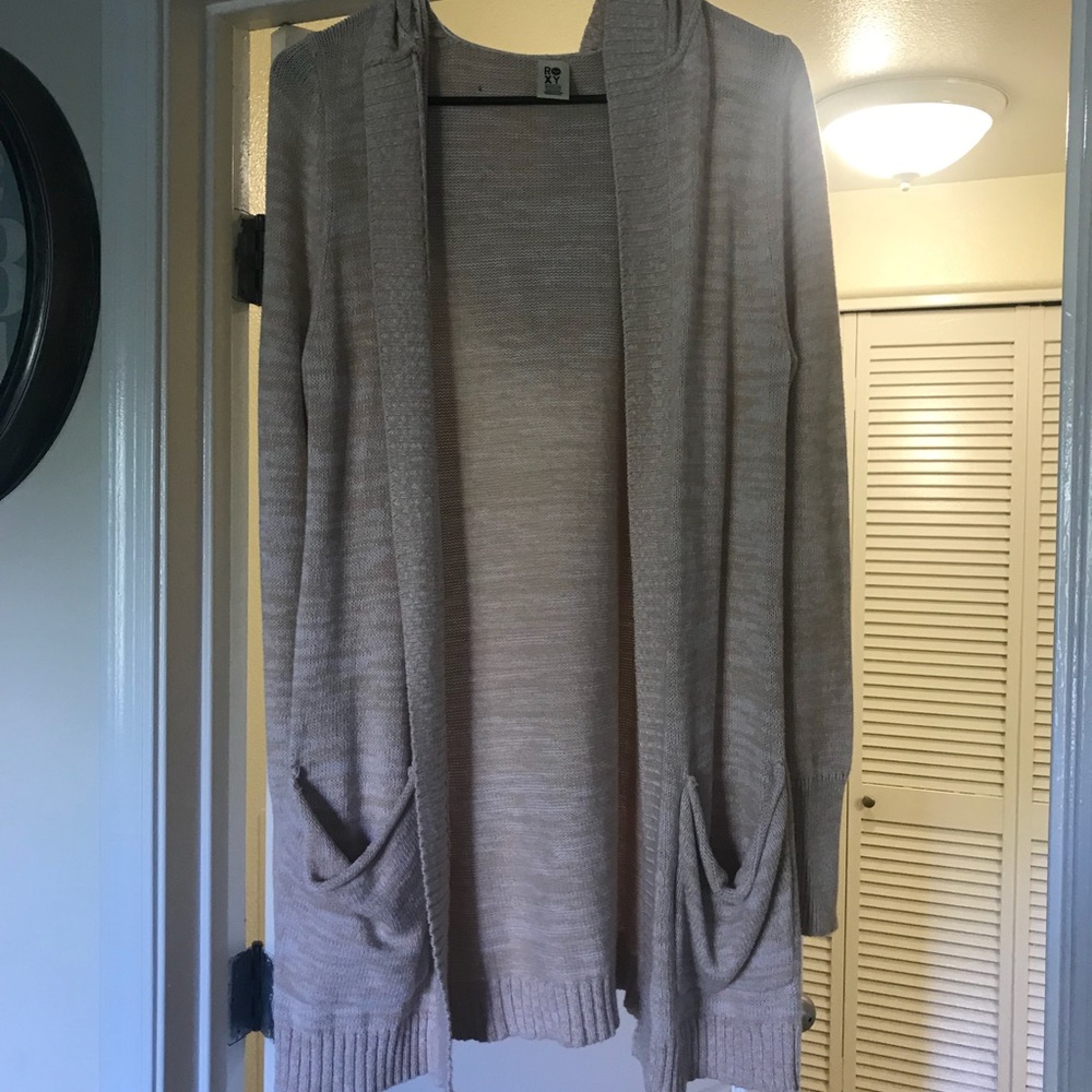 HOODED ROXY CARDIGAN WITH POCKETS